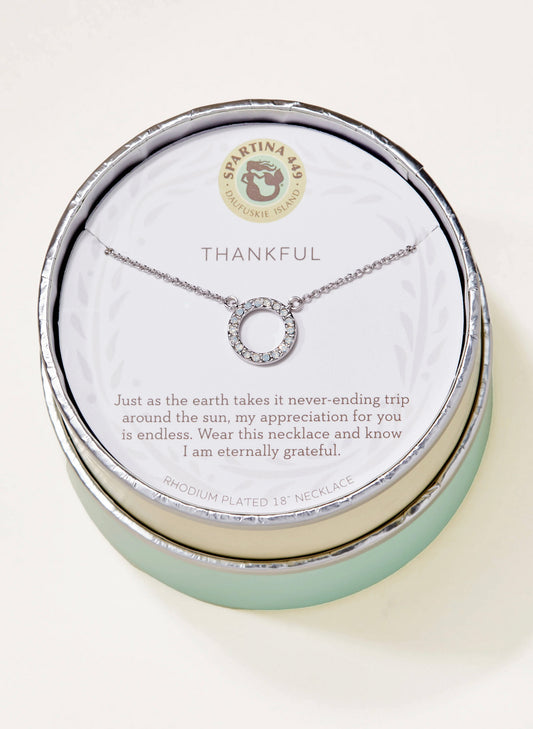 Spartina SLV Necklace 18" Thankful/Ring available at The Good Life Boutique