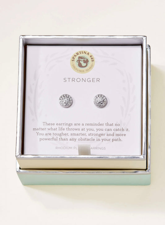 SLV Stud Earrings Stronger/Pave Disk SIL