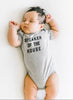 Love Bubby Speaker Of The House Short Sleeve Grey Baby Bodysuit available at The Good Life Boutique