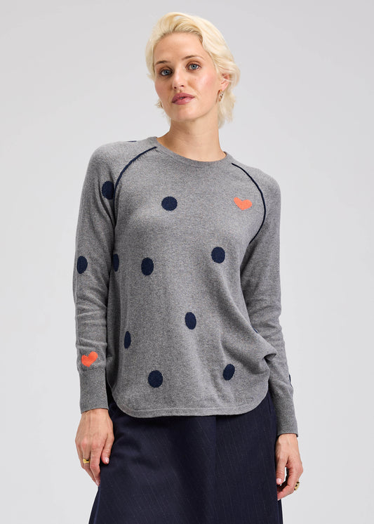 Zaket & Plover Zaket & Plover - Spot The Love Sweater - Cloud available at The Good Life Boutique