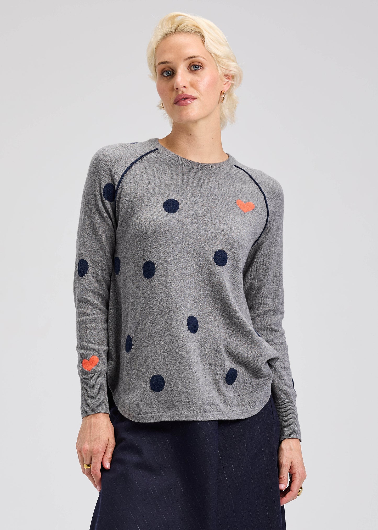 Zaket & Plover Zaket & Plover - Spot The Love Sweater - Cloud available at The Good Life Boutique