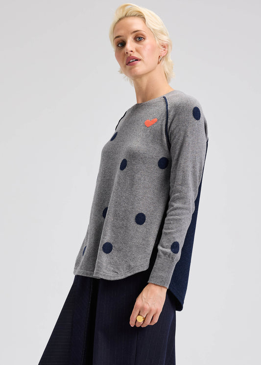 Zaket & Plover Zaket & Plover - Spot The Love Sweater - Cloud available at The Good Life Boutique
