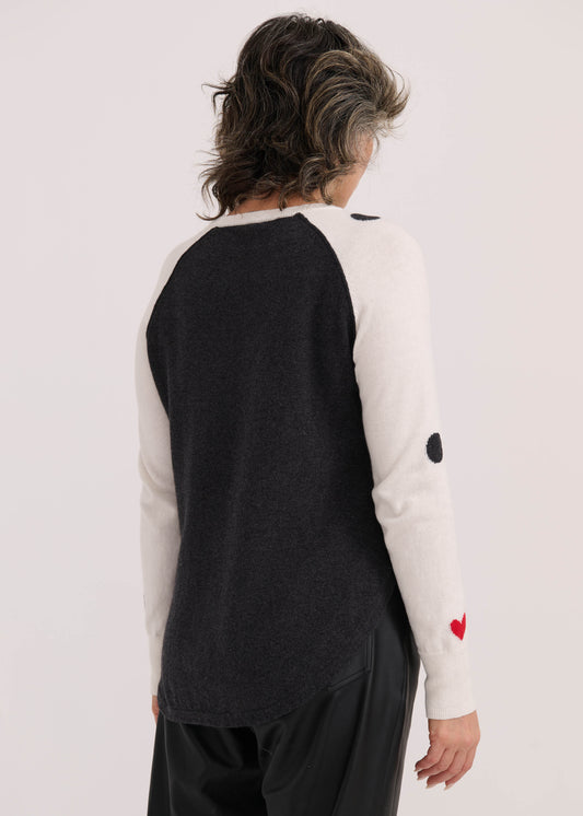 Zaket & Plover Zaket & Plover - Spot The Love Sweater - White available at The Good Life Boutique