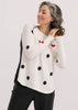 Zaket & Plover Zaket & Plover - Spot The Love Sweater - White available at The Good Life Boutique