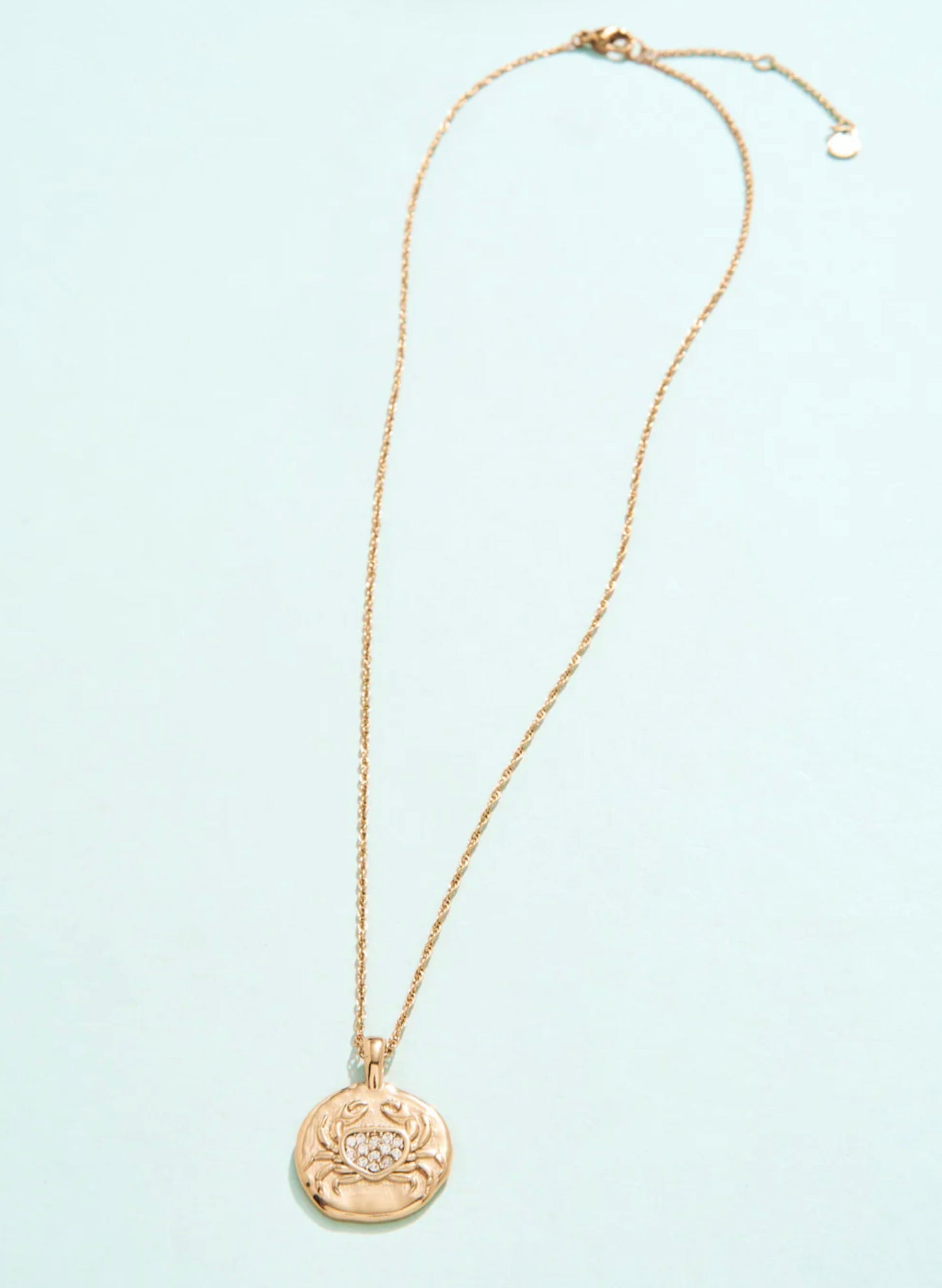 Spartina SP Snow Crab Medallion Necklace 18" Crab available at The Good Life Boutique