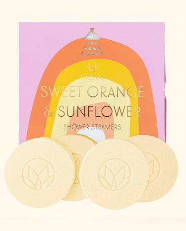 Musee Bath Sweet Orange & Sunflower Shower Steamers available at The Good Life Boutique