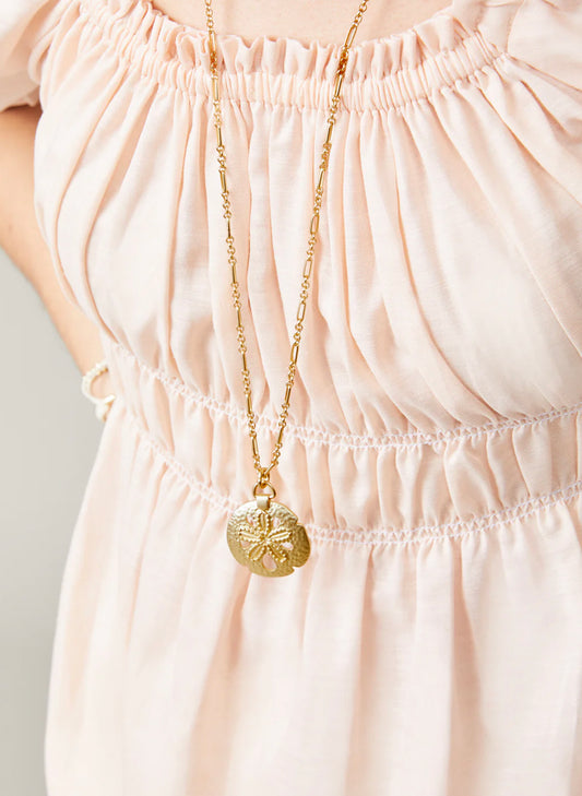 Sand Dollar Necklace 31" Gold