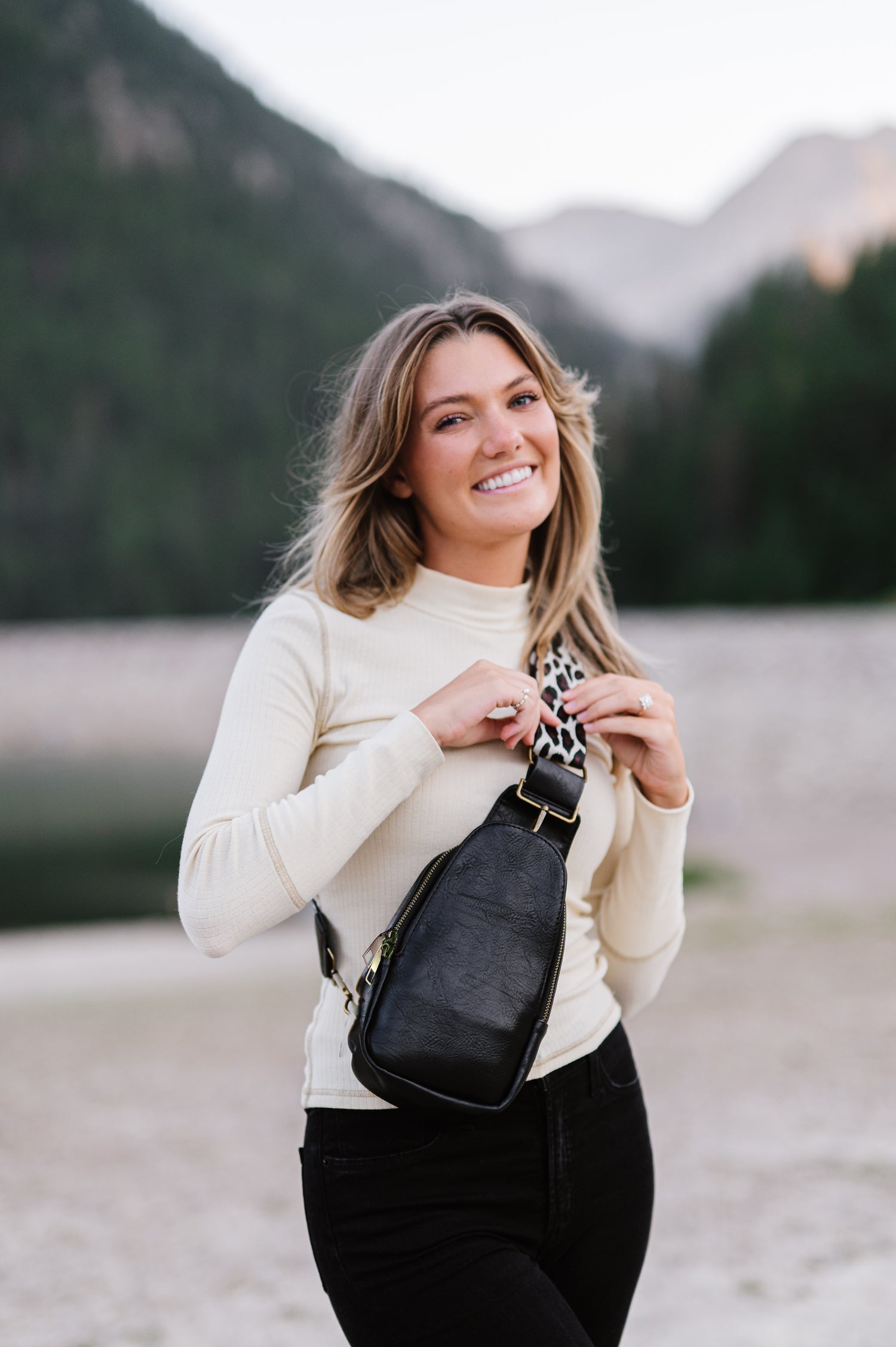 The Classy Cloth WS Sarah Shoulder Sling Bag - Black Leopard RTS available at The Good Life Boutique