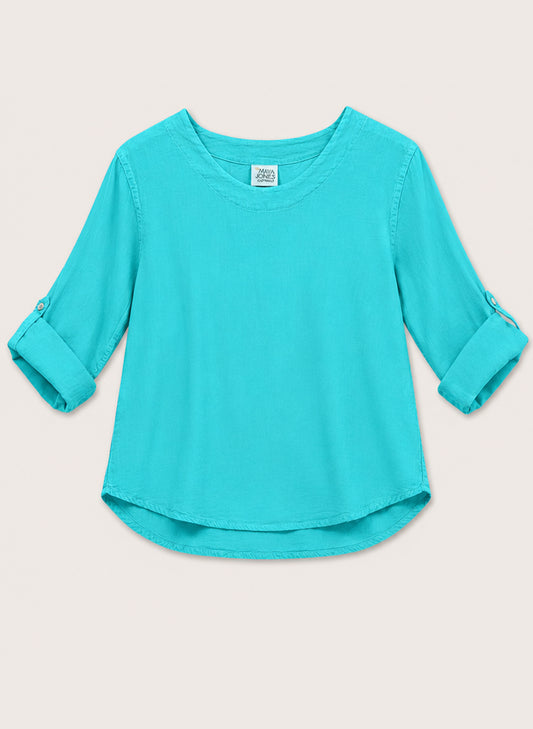 Maya Jones Clothing Maya Jones - Scoop Neck Top - Aqua Blue available at The Good Life Boutique
