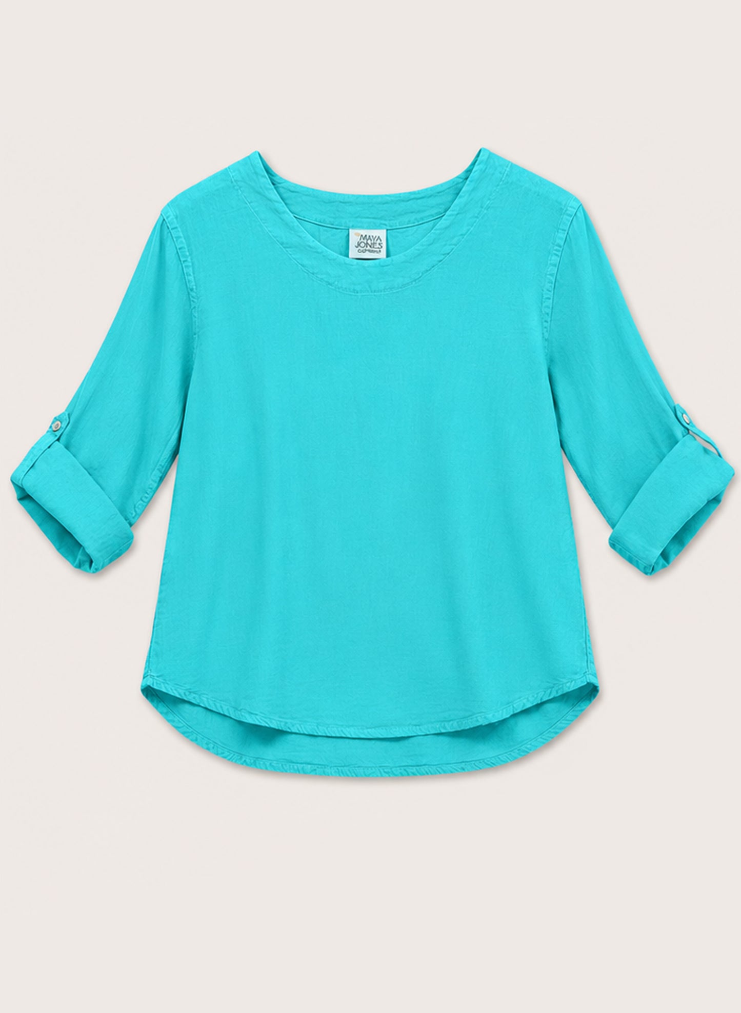 Scoop Neck Top - Aqua Blue