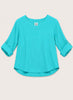 Scoop Neck Top - Aqua Blue