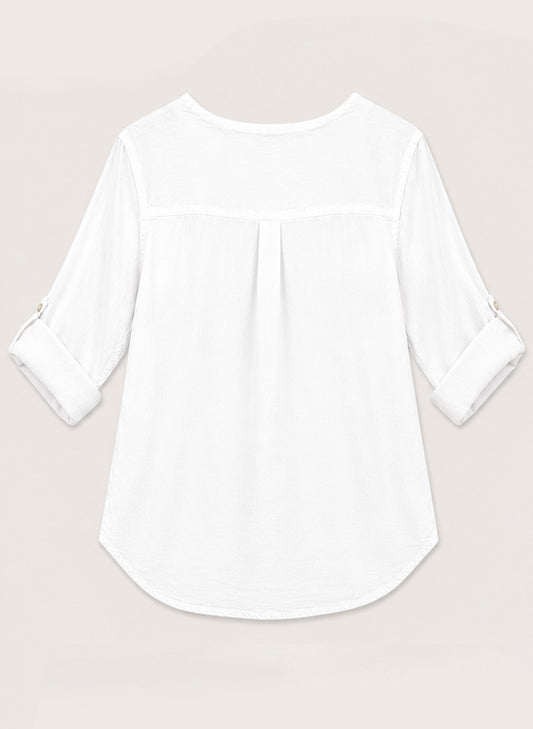 Maya Jones Clothing Maya Jones - Scoop Neck Top - White available at The Good Life Boutique