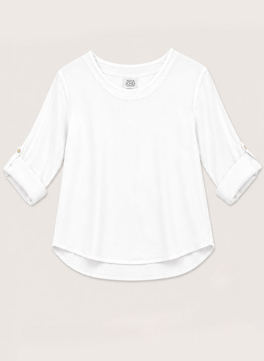 Maya Jones Clothing Maya Jones - Scoop Neck Top - White available at The Good Life Boutique