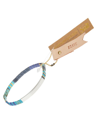Scout Curated Wears Scout Curated Wears - Good Karma Miyuki Bracelet - Brave - Cobalt/Silver available at The Good Life Boutique