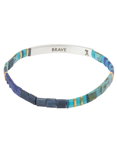 Scout Curated Wears Scout Curated Wears - Good Karma Miyuki Bracelet - Brave - Cobalt/Silver available at The Good Life Boutique