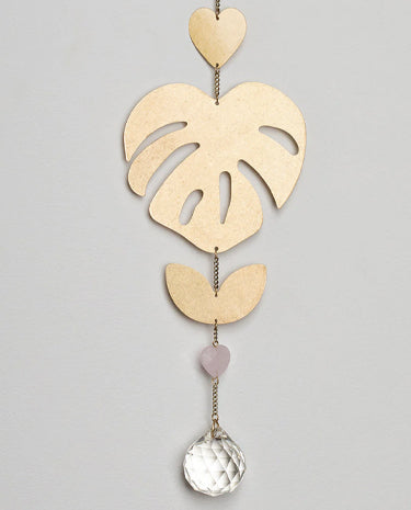 Scout Curated Wears Scout Curated Wears - Suncatcher - Monstera Leaf/Rose Quartz available at The Good Life Boutique