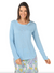 Nally & Millie Long Sleeve Rounded Hem Top - Blue Glass available at The Good Life Boutique
