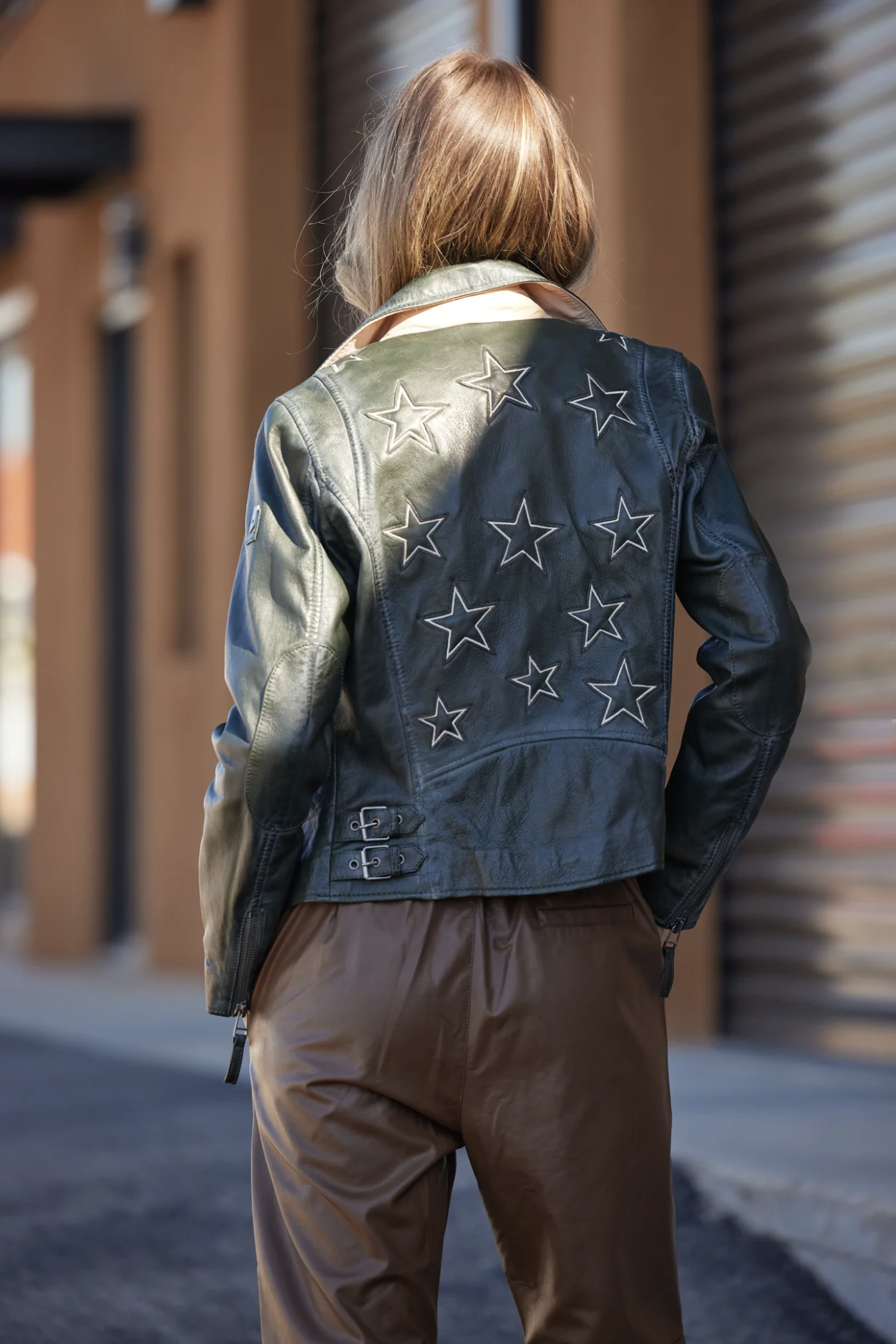 Mauritius Mauritius - Christy RF Woman's Leather Jacket - New Green available at The Good Life Boutique