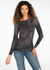 Solid Raw Edge Second Skin Top - Black Pearl