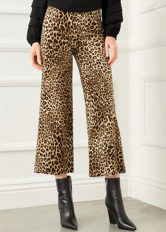 Karen Kane, Inc Karen Kane - Cropped Cordoroy Pants - Leopard available at The Good Life Boutique