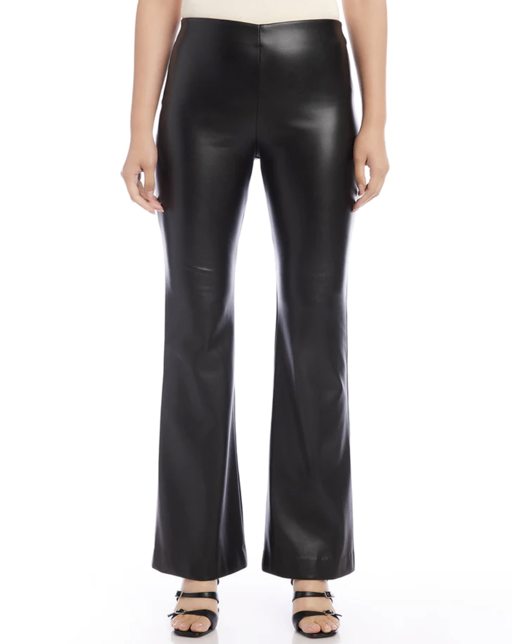 Karen Kane, Inc Karen Kane - Faux Leather Bootcut Pants - Black available at The Good Life Boutique