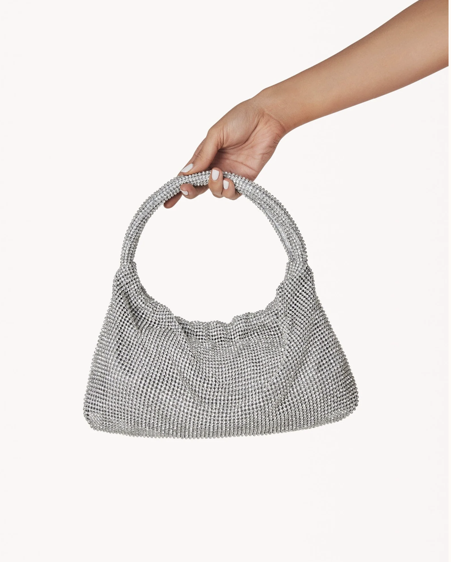 Billini Kerr Handle Bag - Silver Diamante available at The Good Life Boutique