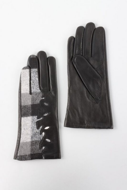 Dupatta Designs Ryhan Gloves - Black/White available at The Good Life Boutique