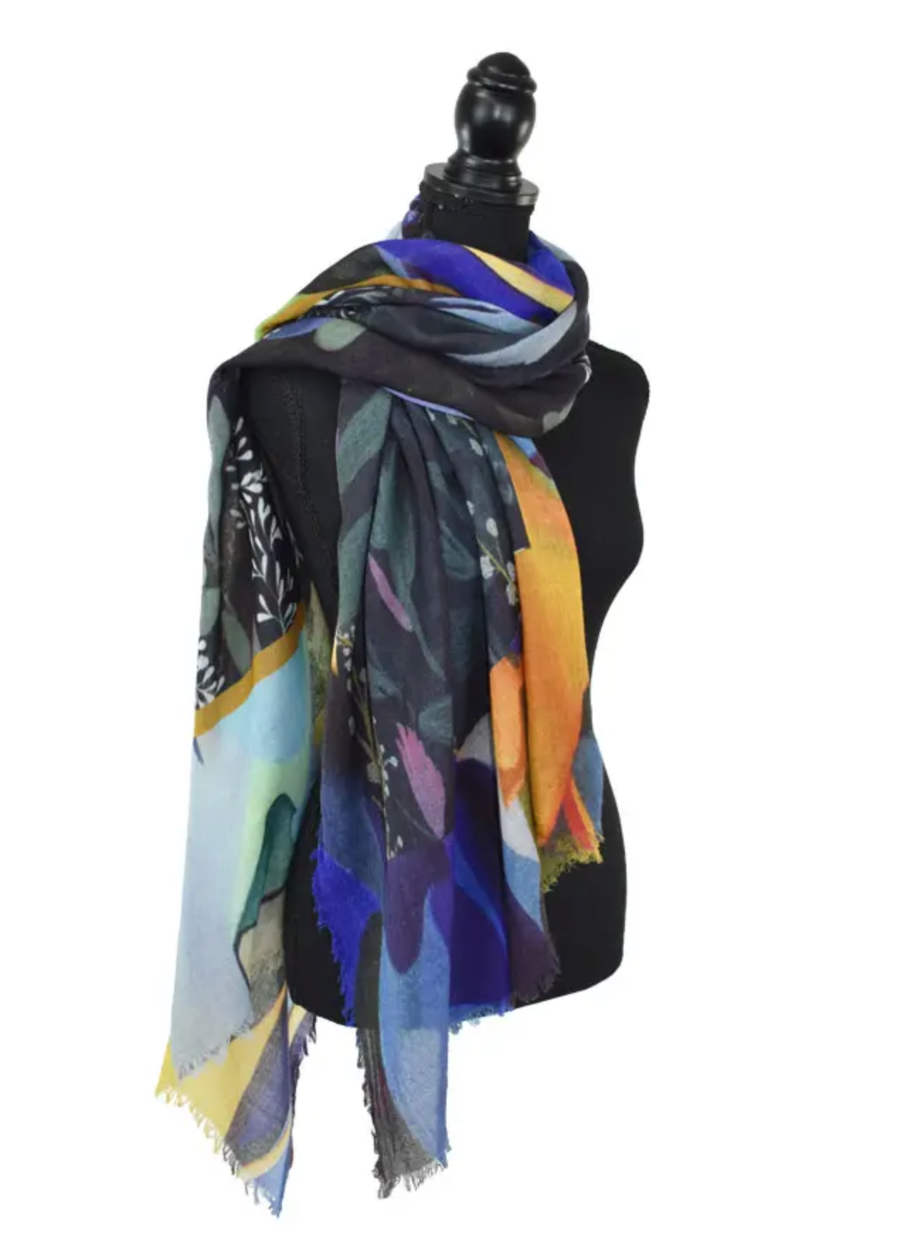 Dupatta Designs Laurelin Scarf - Blue - 27.5" x 71" available at The Good Life Boutique