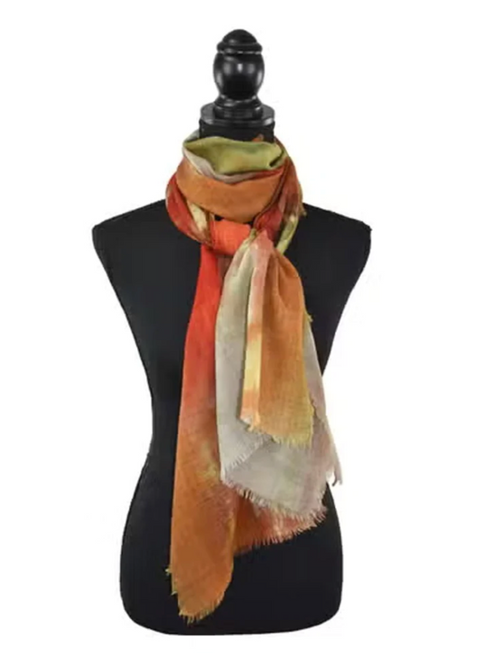 Dupatta Designs Umbria Scarf - Orange - 19.5" X 71" available at The Good Life Boutique