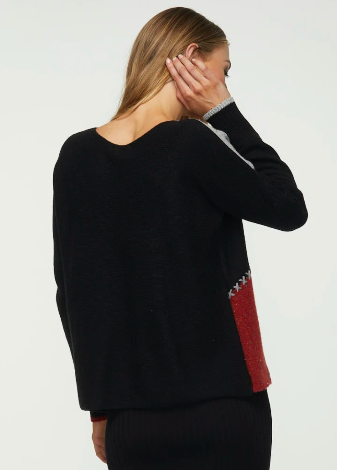 Zaket & Plover Zaket & Plover - Patchwork Sweater - Black available at The Good Life Boutique