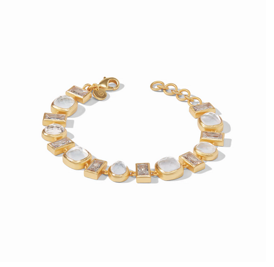 Julie Vos Julie Vos - Antonia Tennis Bracelet - Iridescent Clear Crystal available at The Good Life Boutique