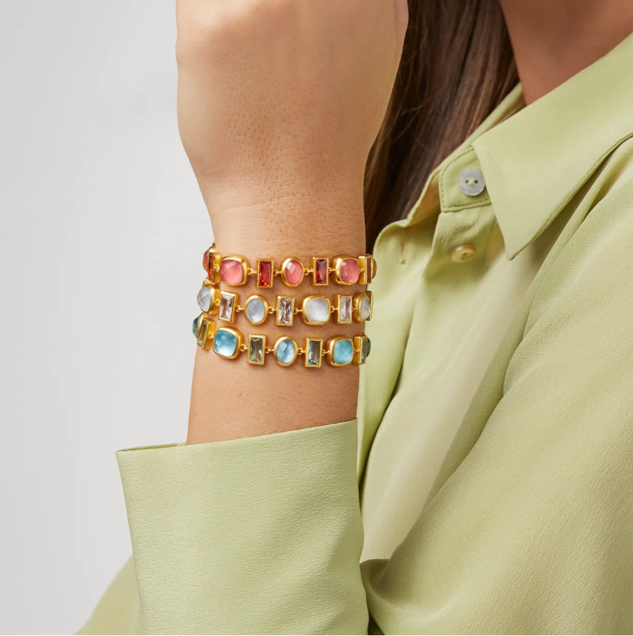 Julie Vos Julie Vos - Antonia Tennis Bracelet - Iridescent Clear Crystal available at The Good Life Boutique
