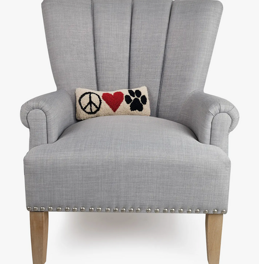 Peking Handicraft Peace Heart Paw Hook Pillow available at The Good Life Boutique