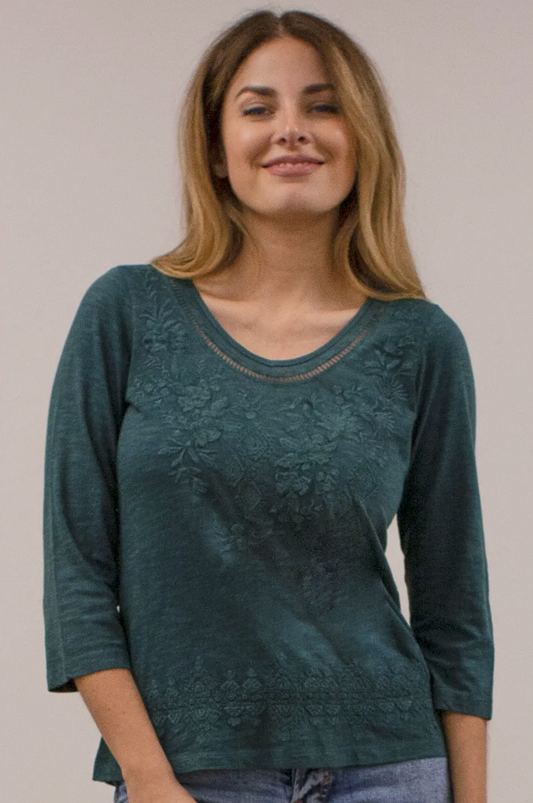 Caite - Kyla Seo Tora Top - Deep Teal available at The Good Life Boutique