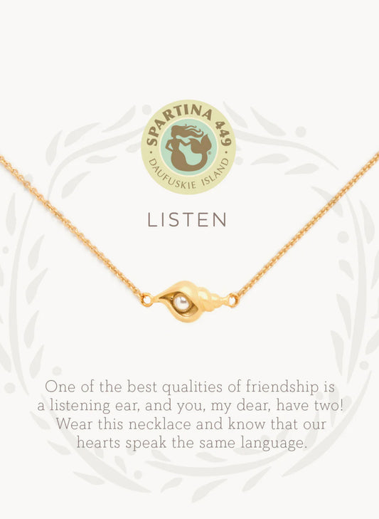 Spartina Sea La Vie Necklace 16" Listen/Shell available at The Good Life Boutique
