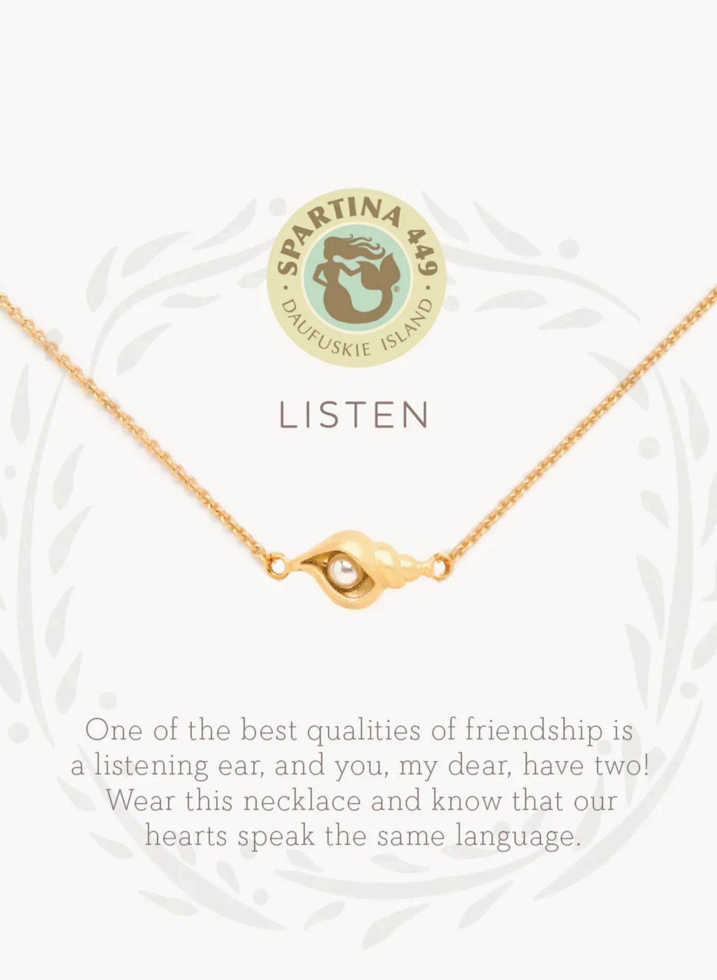 Spartina Sea La Vie Necklace 16" Listen/Shell available at The Good Life Boutique