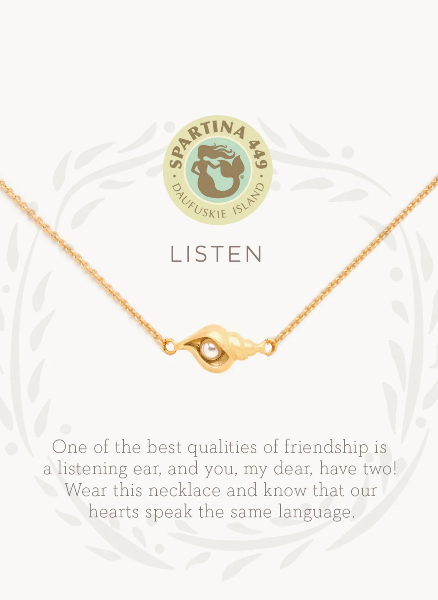 Spartina Sea La Vie Necklace 16" Listen/Shell available at The Good Life Boutique