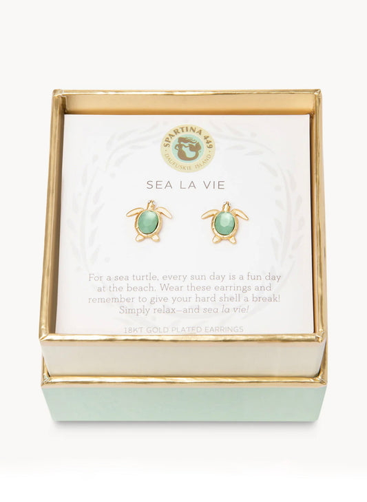Spartina Sea La Vie Stud Earrings Sea La Vie/Sea Turtle available at The Good Life Boutique