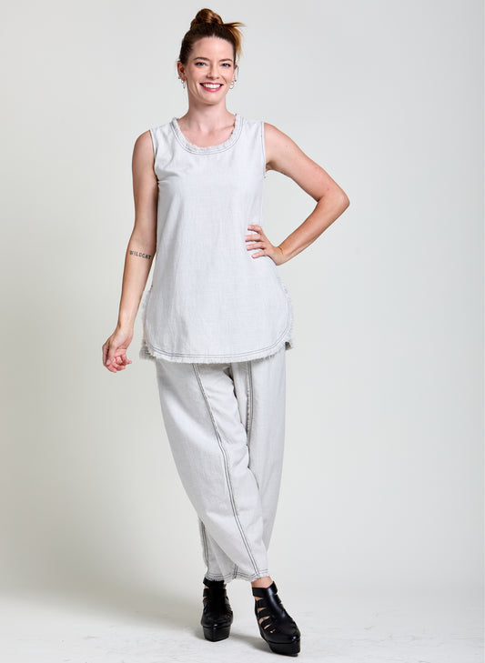 NHM Inc. Seamed Pant - White available at The Good Life Boutique