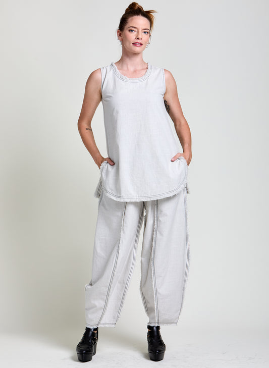 NHM Inc. Seamed Pant - White available at The Good Life Boutique