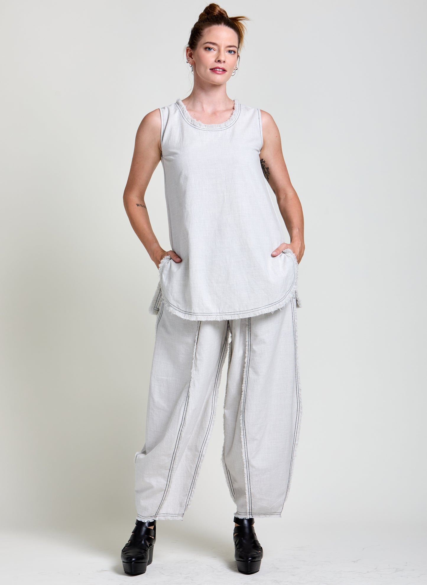Seamed Pant - White