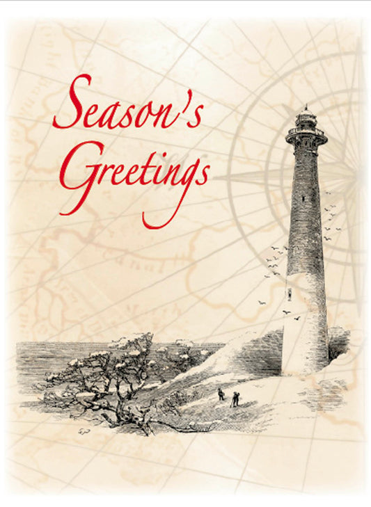 Down The Shore Publishing Corp. Seasons Greetings Lighthouse Card - 8 PK available at The Good Life Boutique
