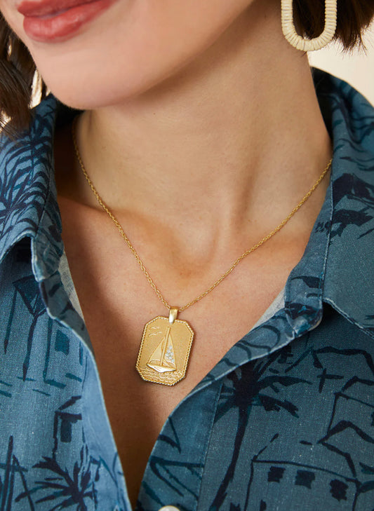 Spartina Set Sail Necklace 18" White Opal available at The Good Life Boutique