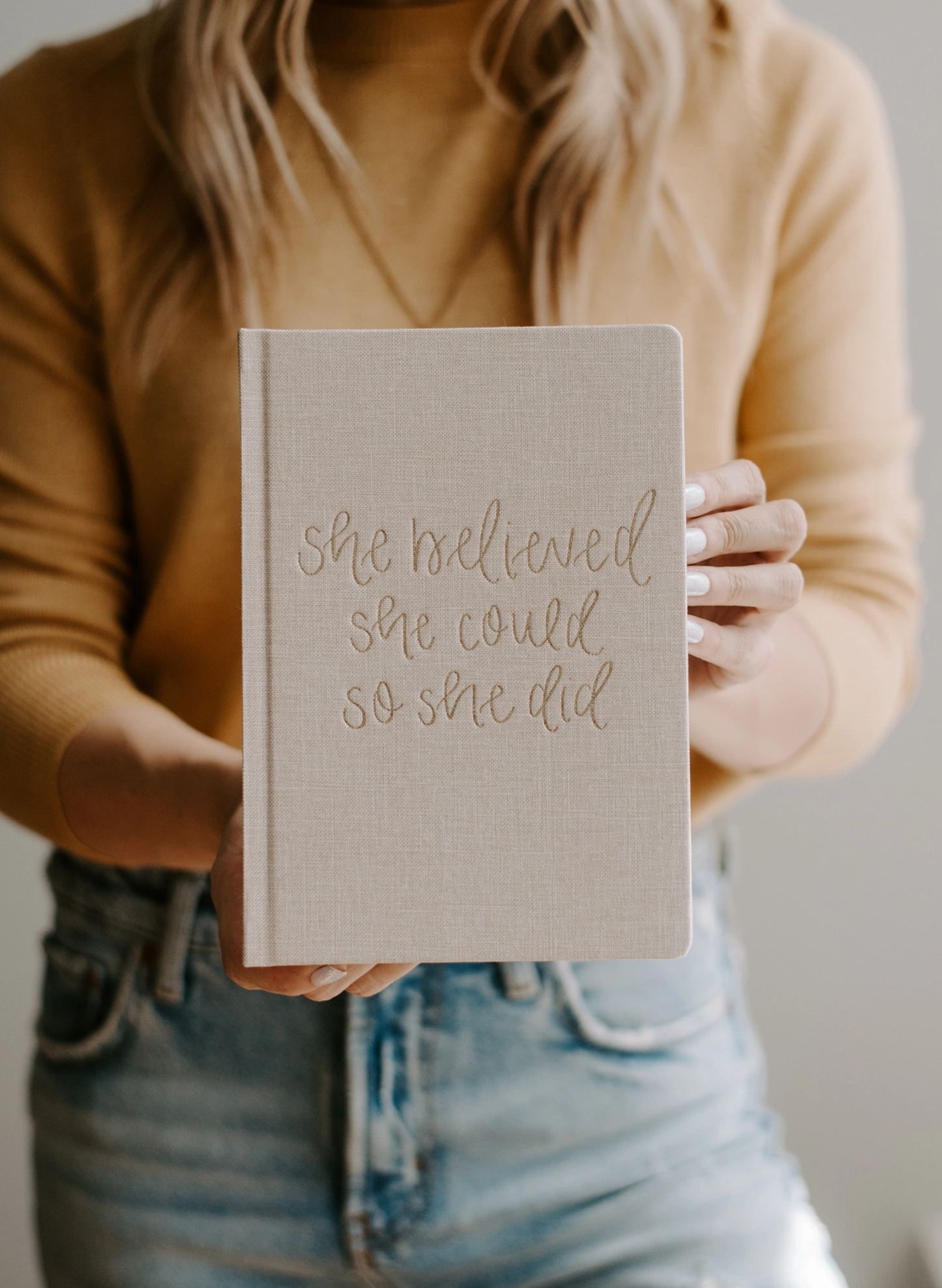 She Believed She Could Fabric Journal