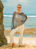 Suzie Blue Canada Sheer Mesh Poncho - Black available at The Good Life Boutique