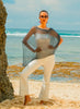 Suzie Blue Canada Sheer Mesh Poncho - Black available at The Good Life Boutique