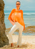 Suzie Blue Canada Sheer Mesh Poncho - Orange available at The Good Life Boutique