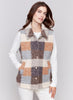 Charlie B Charlie B - Sherpa Plaid Long Vest w/Pockets - Terracotta available at The Good Life Boutique