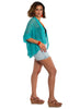 Suzie Blue Canada Short Sleeved Cardigan - Teal available at The Good Life Boutique