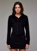 Shrunken Suede Button-Up Shirt - Black